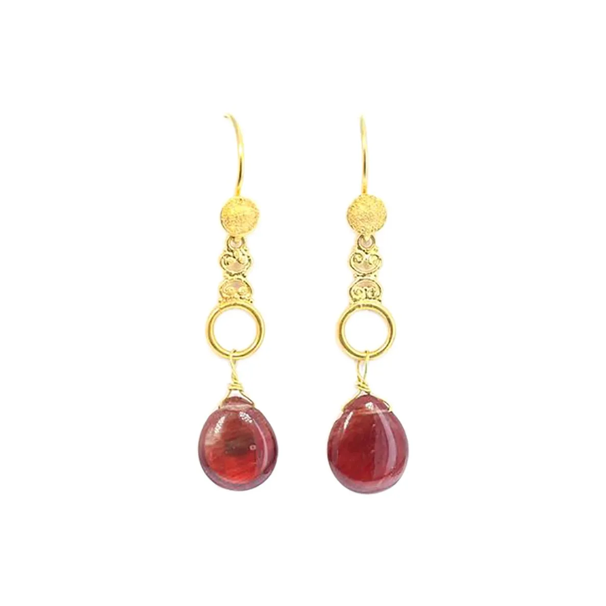 AAA Andesine 18K Gold Earrings Teardrops