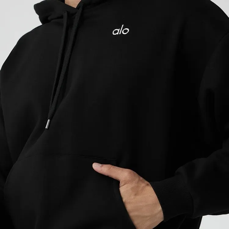 ALO Yoga  |Pullovers Unisex Long Sleeves Plain Oversized Logo Hoodies