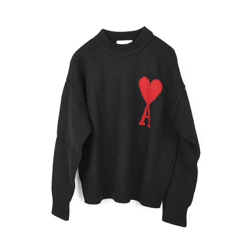 AMI PARIS  |Pullovers Heart Wool Long Sleeves Logo Designers Sweaters