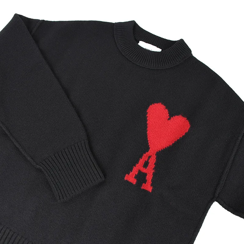 AMI PARIS  |Pullovers Heart Wool Long Sleeves Logo Designers Sweaters