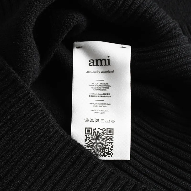 AMI PARIS  |Pullovers Heart Wool Long Sleeves Logo Designers Sweaters