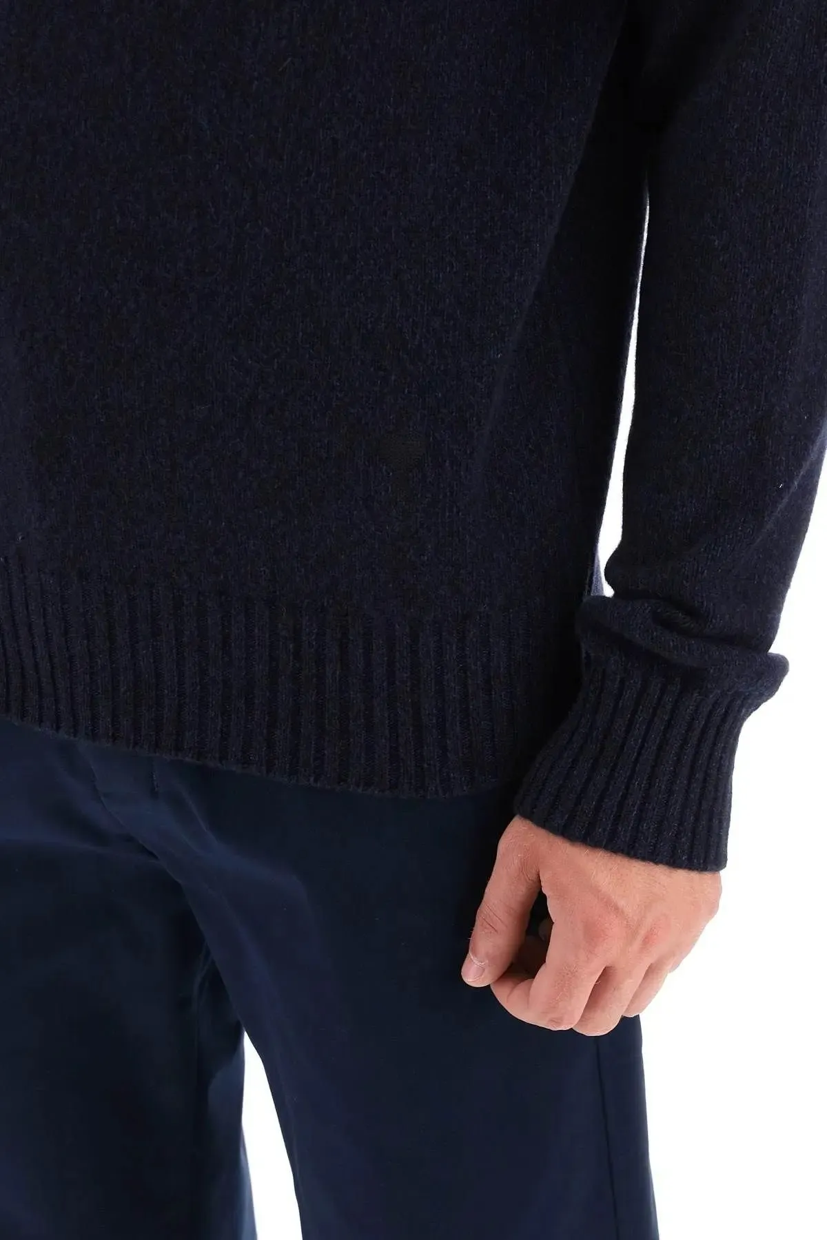 AMI PARIS  |Pullovers Unisex Wool Cashmere Long Sleeves Plain Logo