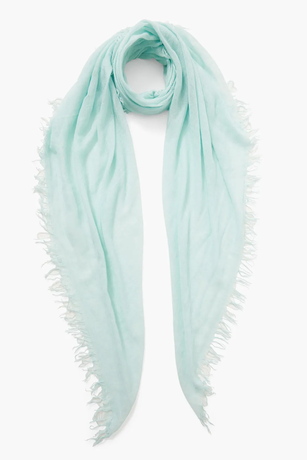 Aqua Blue Cashmere and Silk Scarf