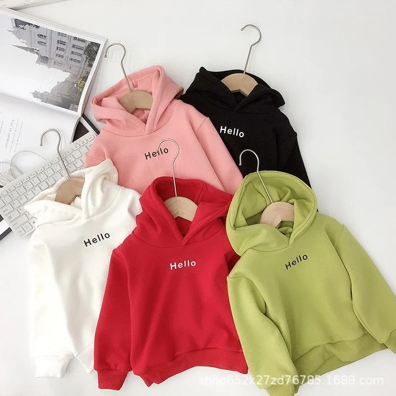 Baby Kid Unisex Solid Color Letters Hoodies Sweatshirts Wholesale 23082805