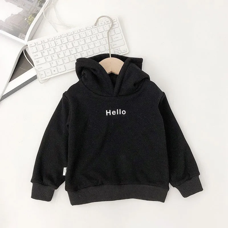 Baby Kid Unisex Solid Color Letters Hoodies Sweatshirts Wholesale 23082805