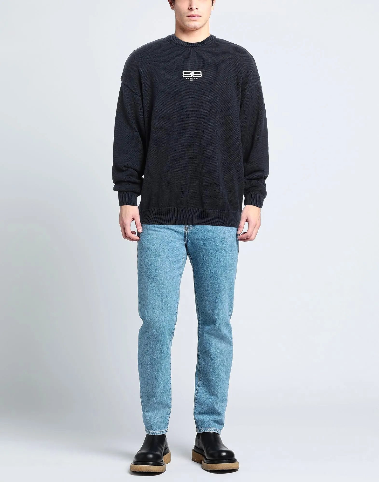 BALENCIAGA  |Crew Neck Pullovers Unisex Long Sleeves Cotton Logo Luxury