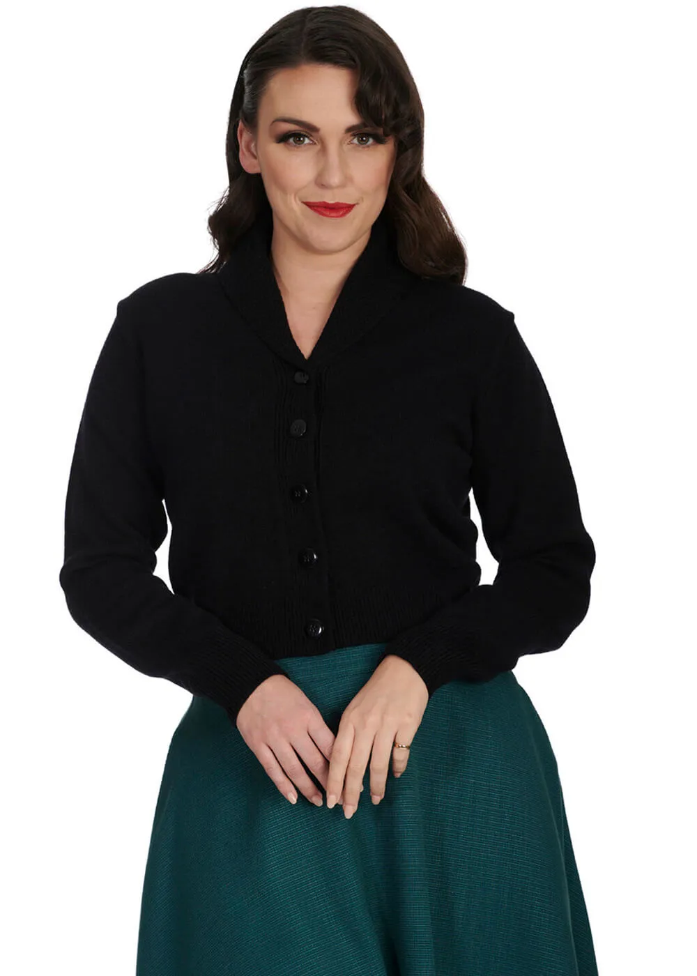 Banned Violet Collar 50's Cardigan Black