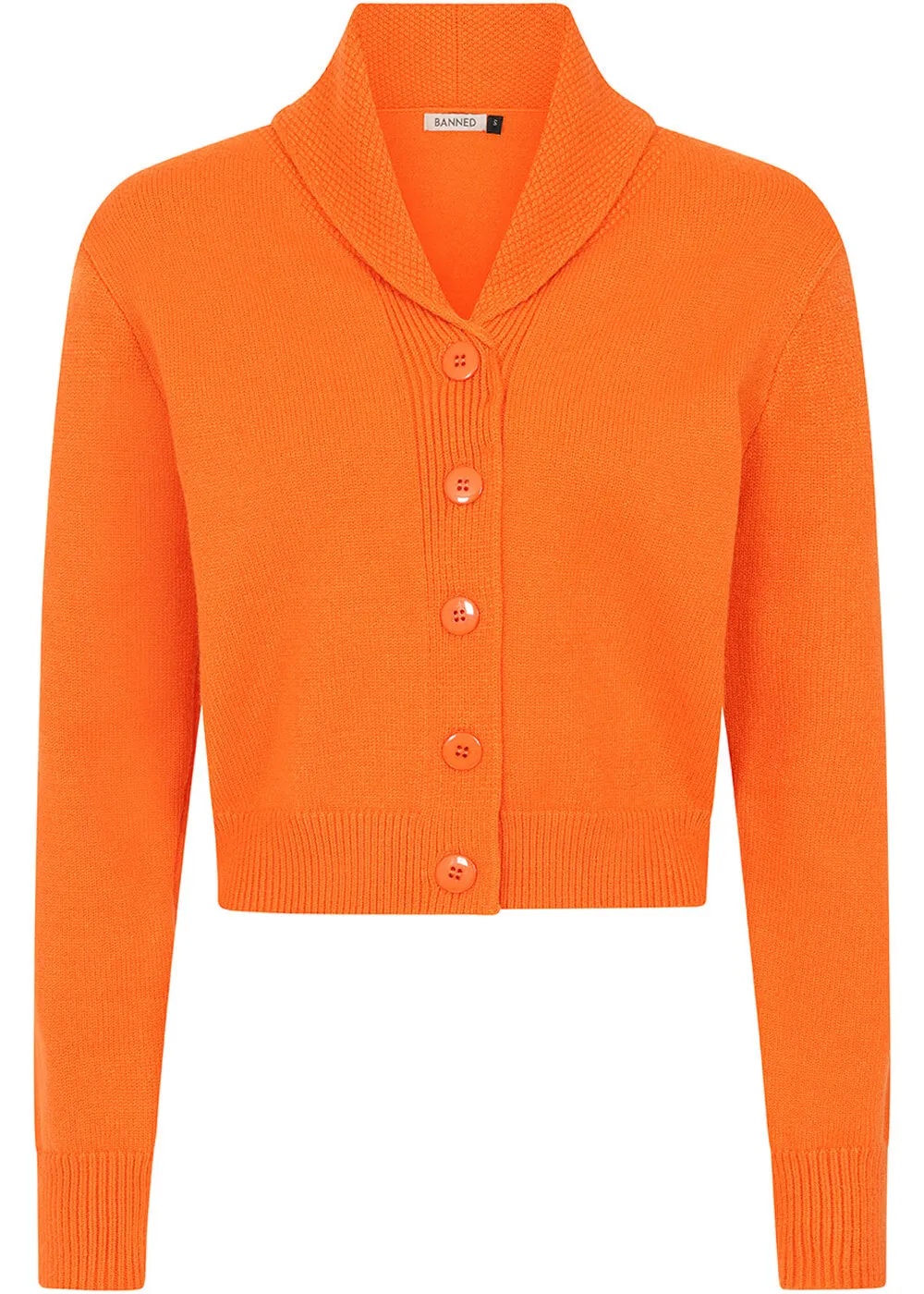 Banned Violet Collar 50's Cardigan Pumpkin Orange