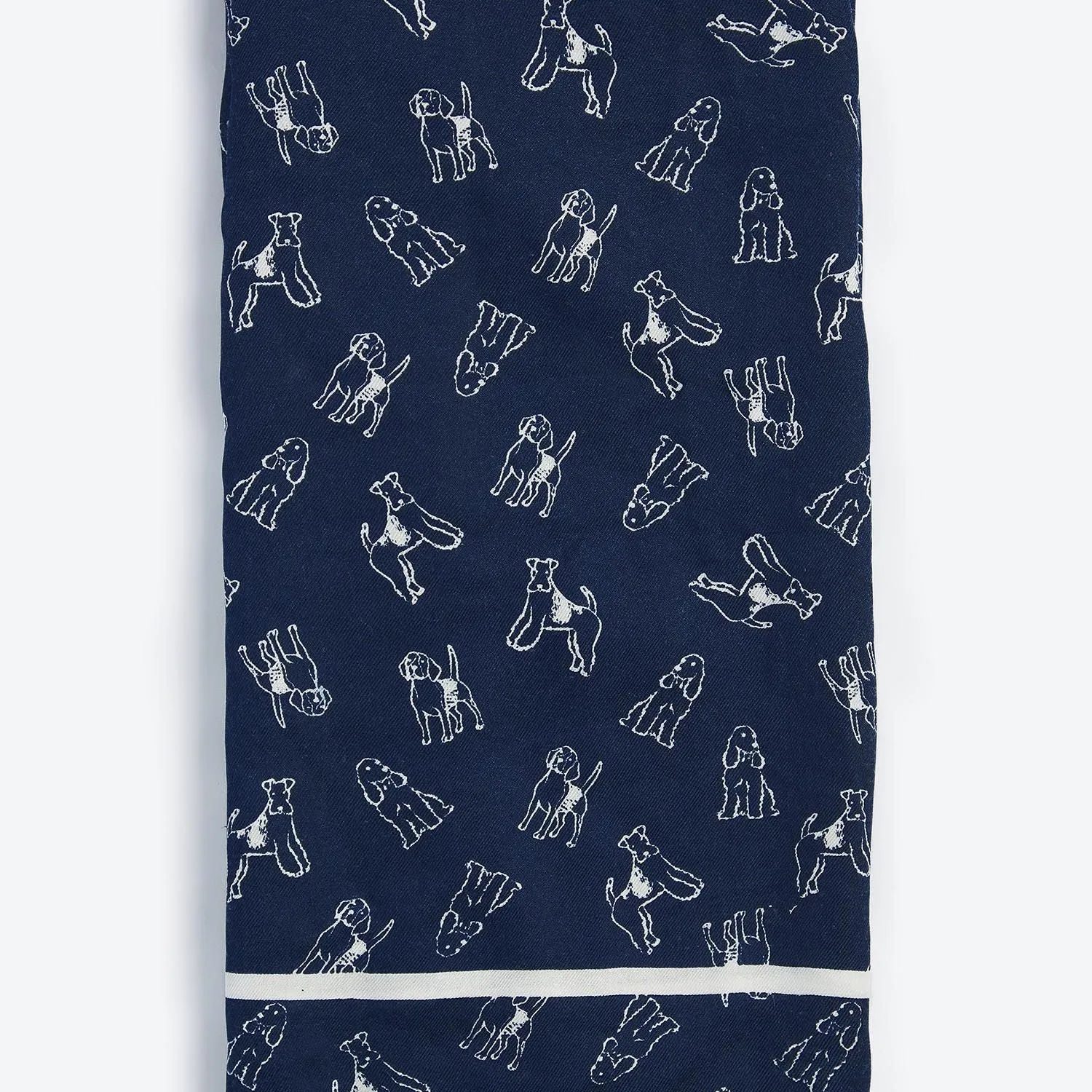 Barbour Sketch Dog Print Scarf in Navy/Cloud