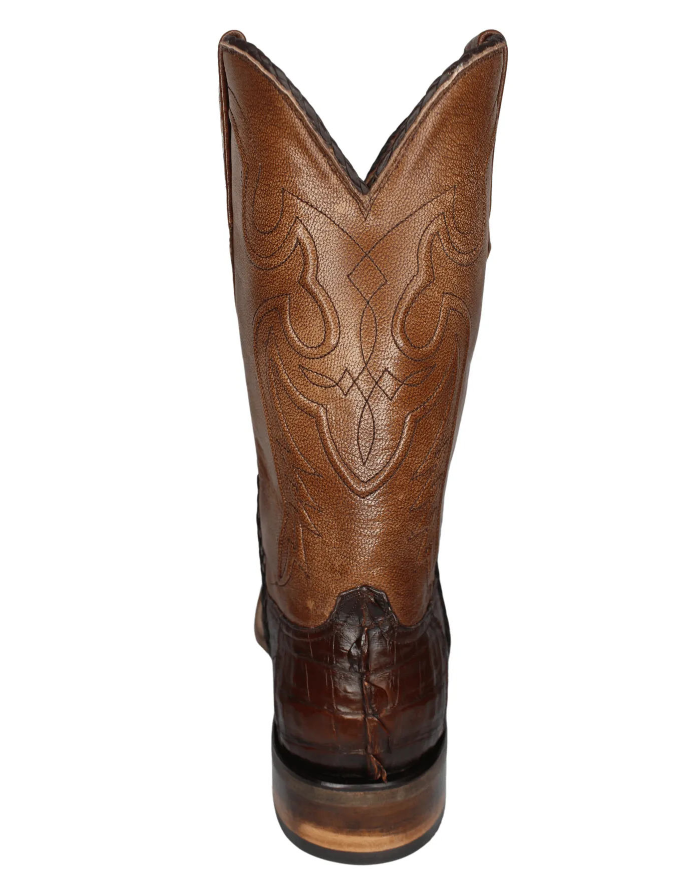 Black Jack Mens Brown Brushoff Caiman Tail Boots