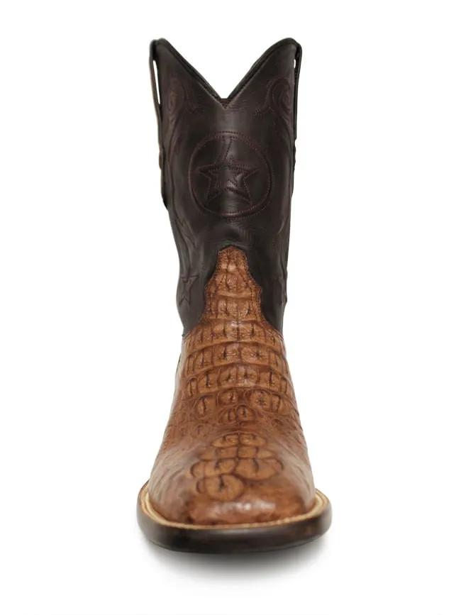 Black Jack Mens Caiman Hornback Burnished Cigar Boots