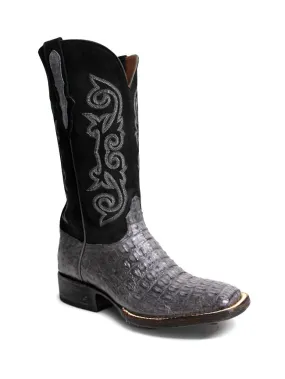 Black Jack Mens Caiman Smoke Grey Hornback Boots