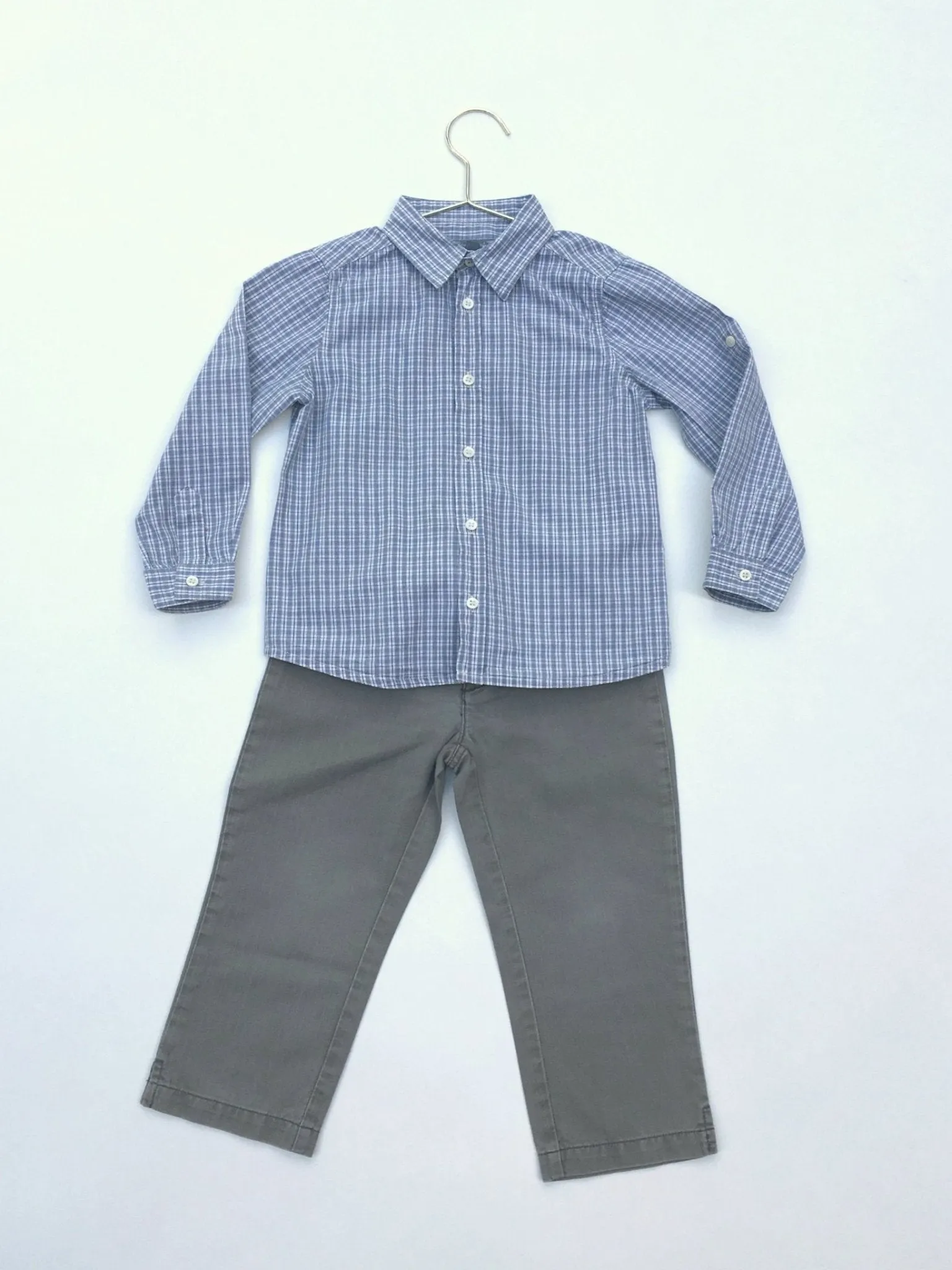 Bonpoint Boy's Khaki Grey Trousers: 4 Years