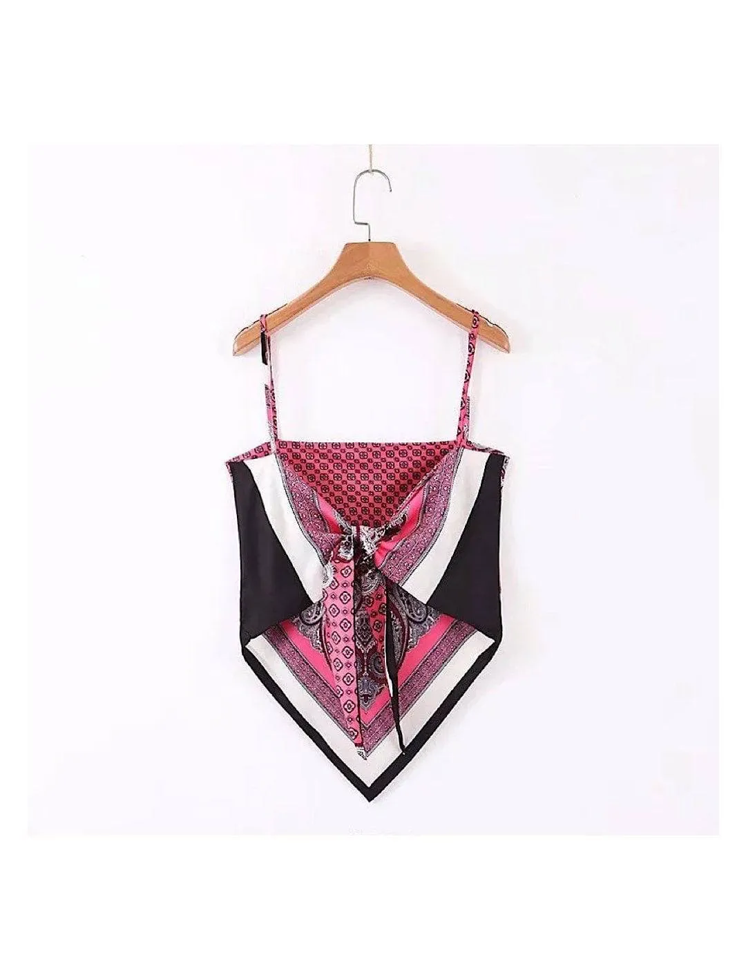 Bow Back Tie Scarf Cami Top