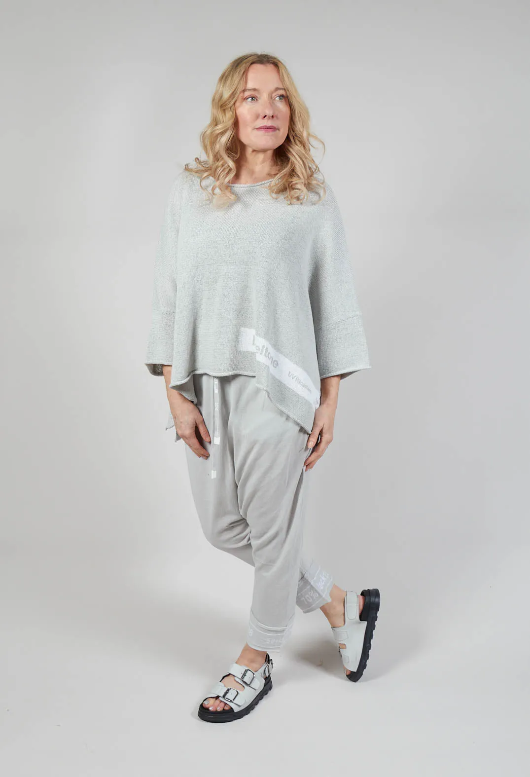 Boxy Fit Jumper in Grey Print