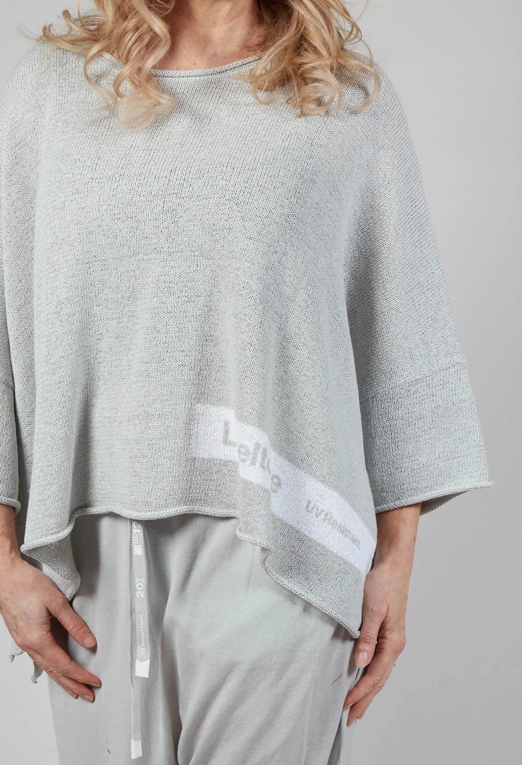 Boxy Fit Jumper in Grey Print