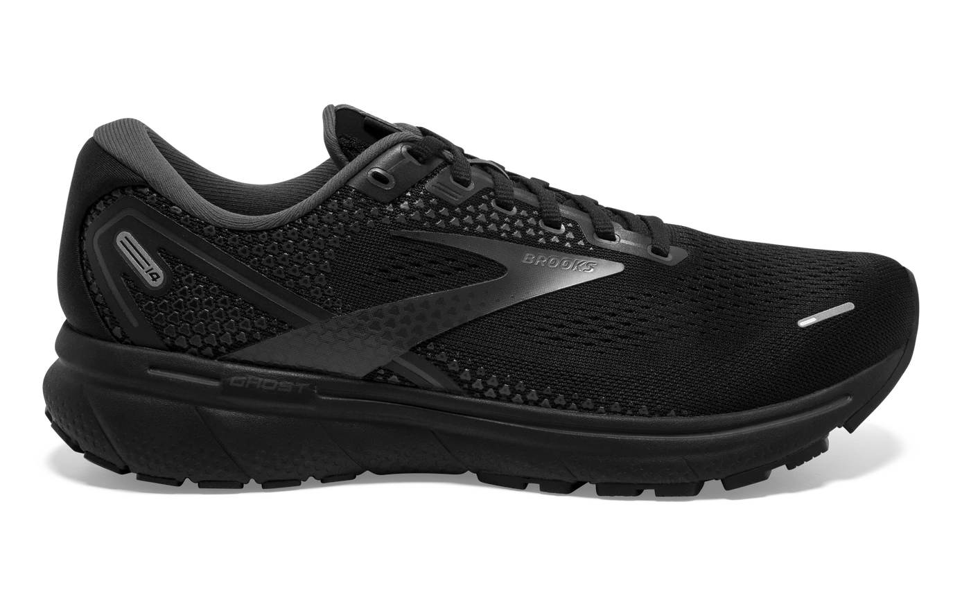 Brooks Mens Ghost 14 Athletic Shoes- Black/Black