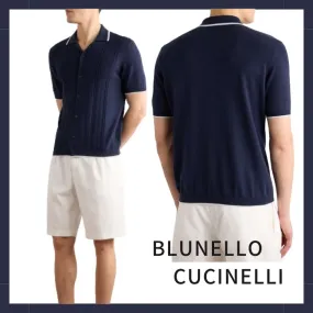 BRUNELLO CUCINELLI  |Pullovers Flower Patterns Unisex Plain Cotton Short Sleeves