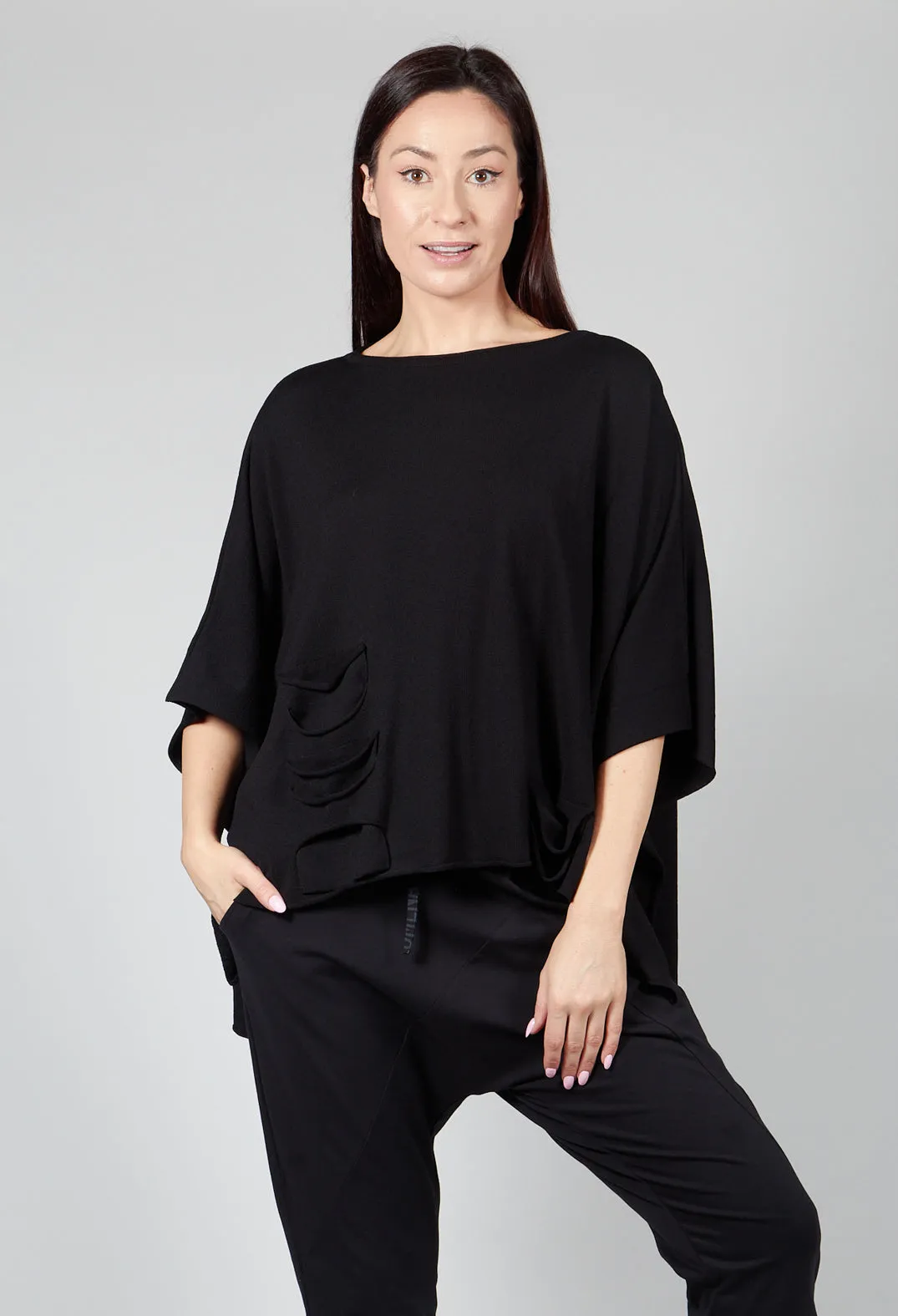 Cape Style Jumper in Black