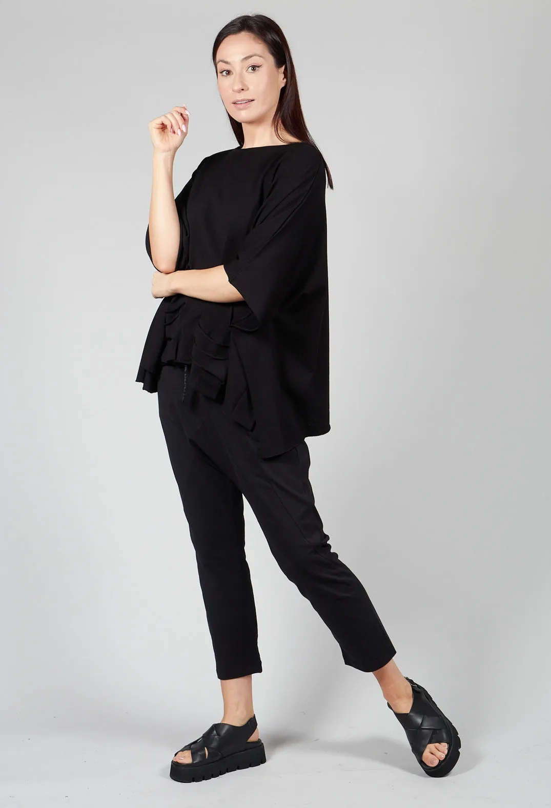 Cape Style Jumper in Black