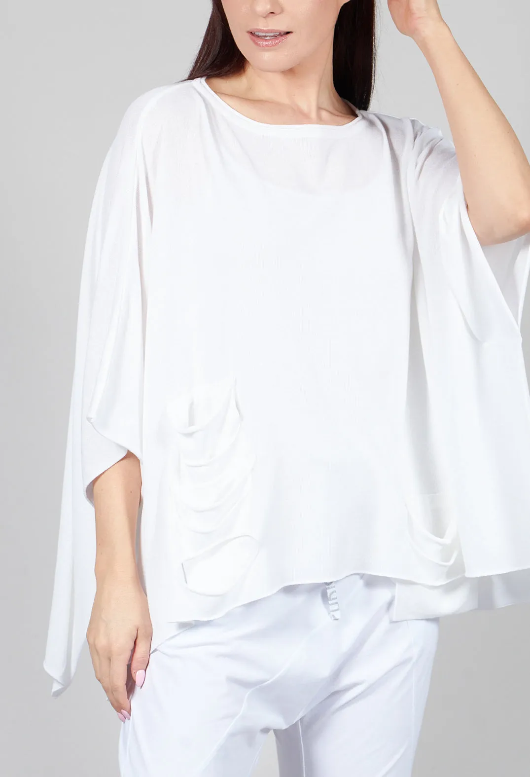 Cape Style Jumper in White