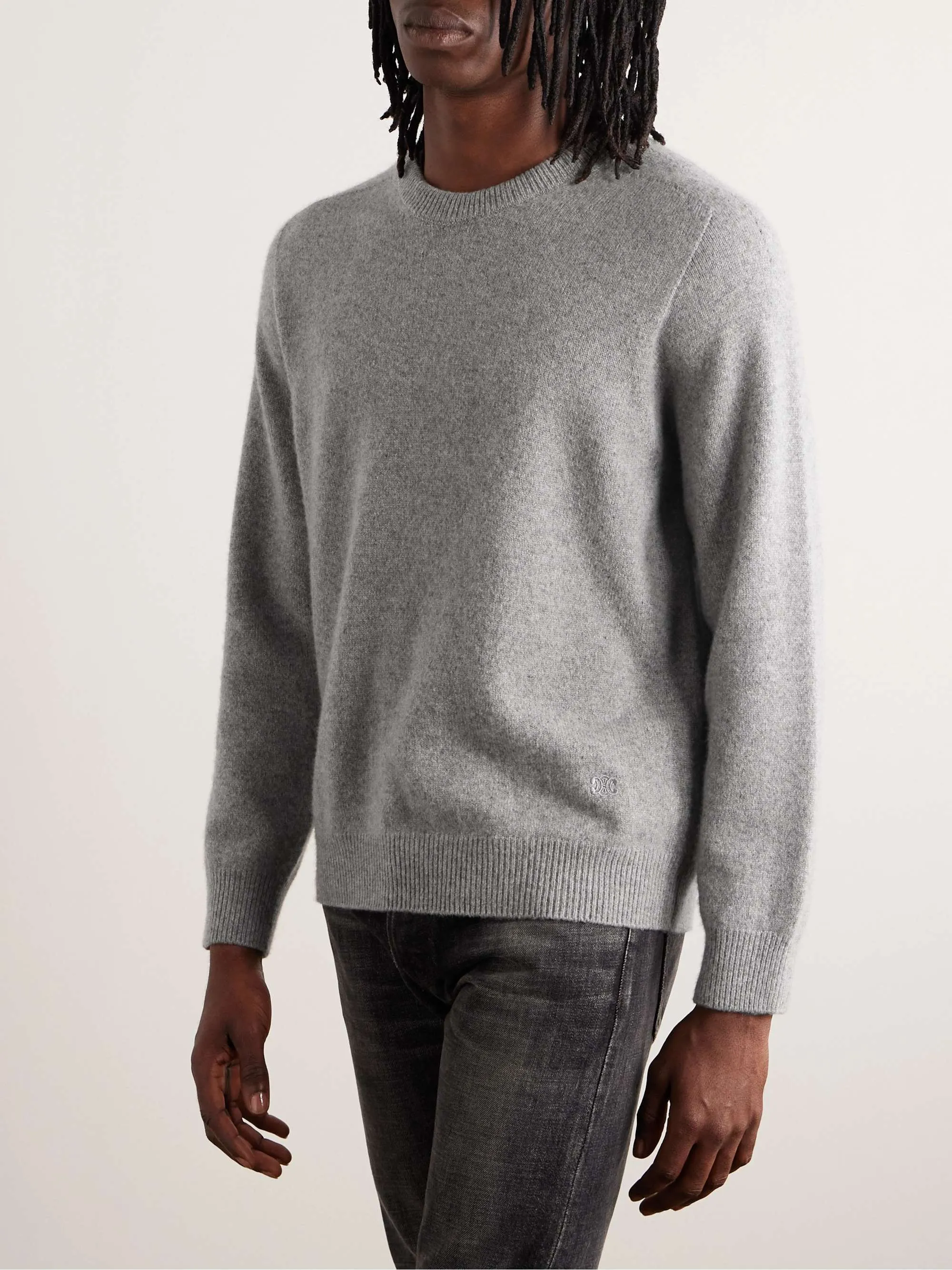 CELINE  |Pullovers Cashmere U-Neck Long Sleeves Luxury Sweaters