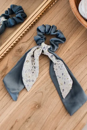 Classic Love Hair Scarf Scrunchie- Navy