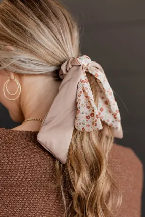 Classic Love Hair Scarf Scrunchie- Taupe