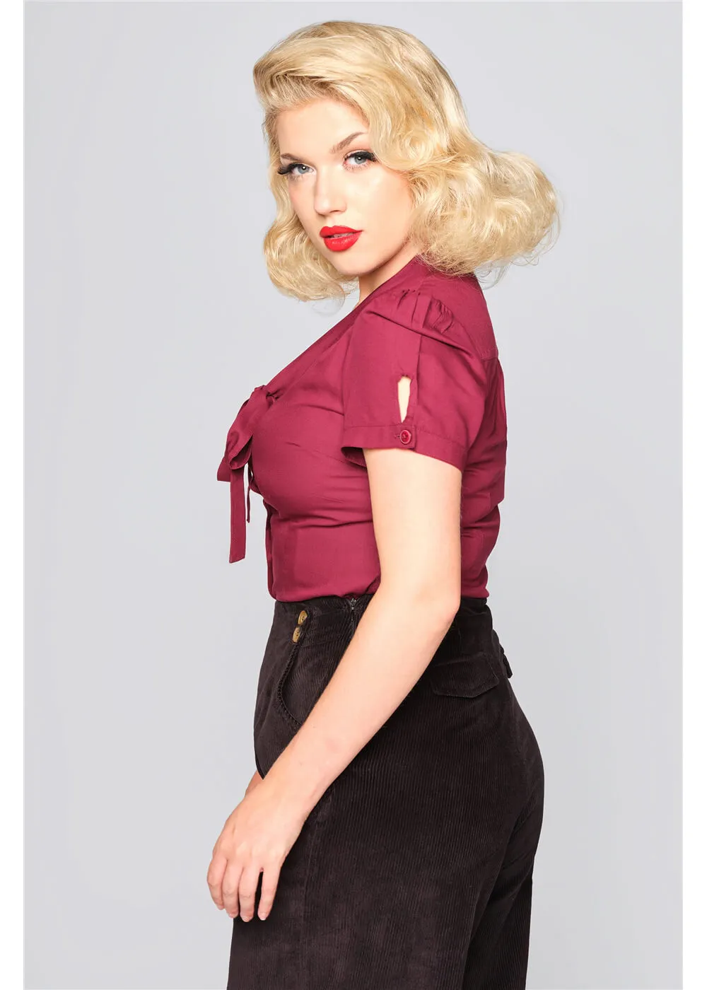 Collectif Tura 40's Blouse Wine