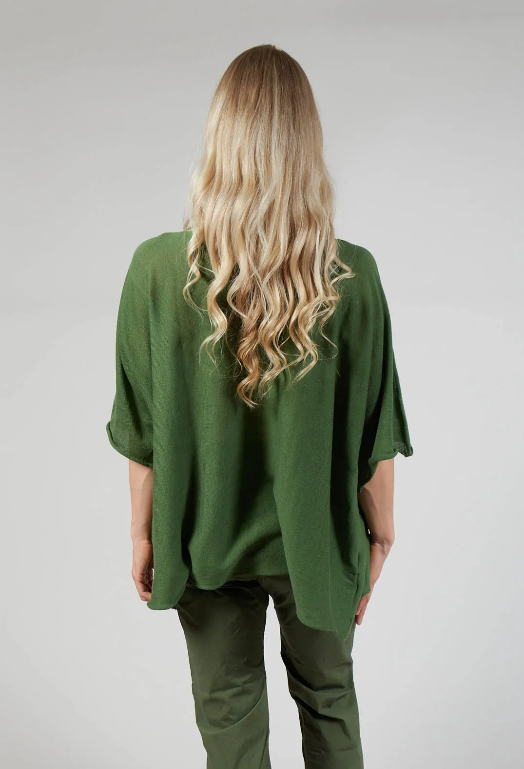 Cotton Maxi Jumper in Green