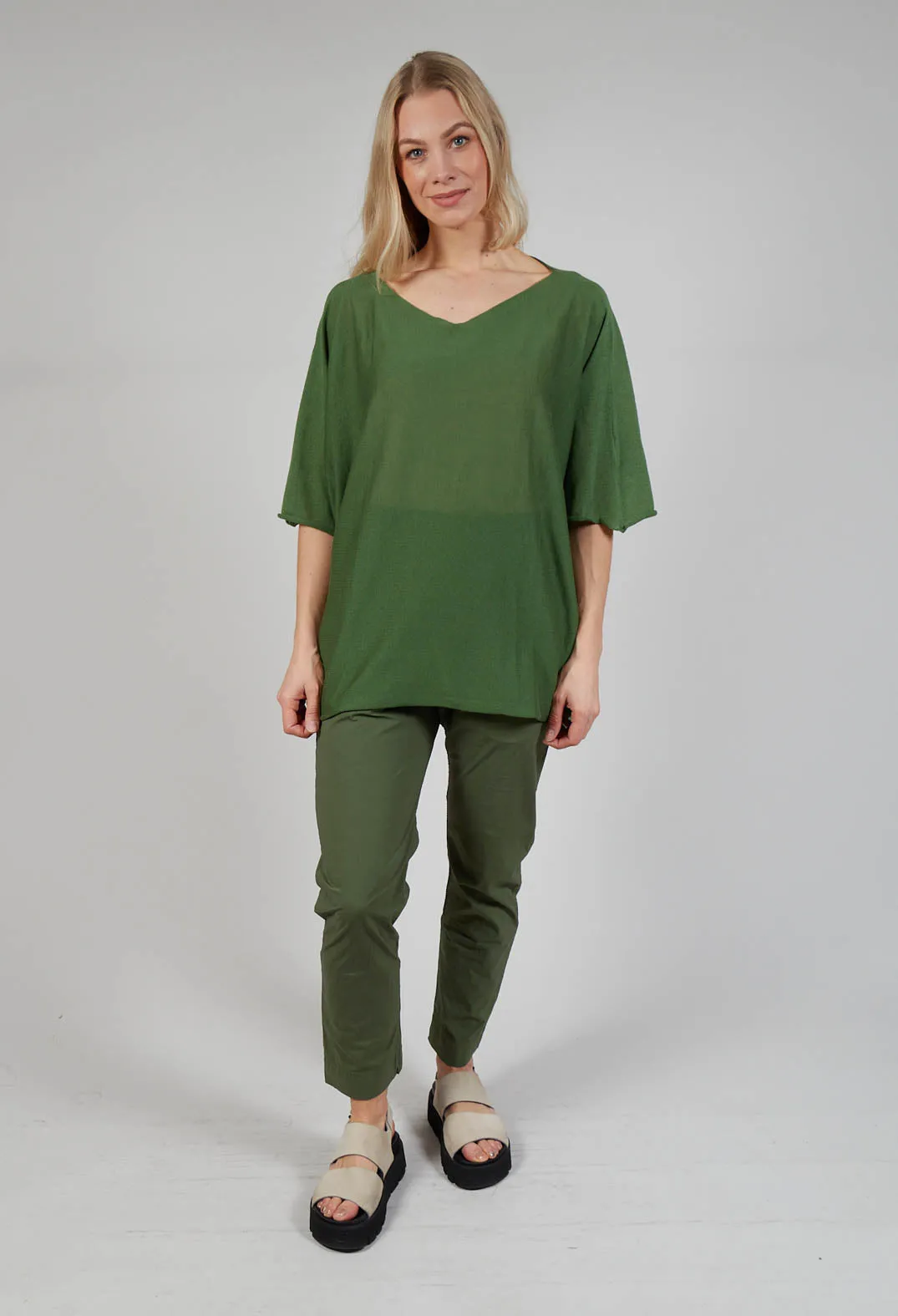 Cotton Maxi Jumper in Green