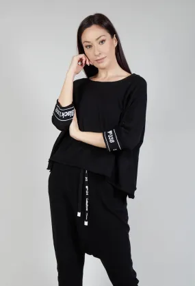 Cropped Jumper in Black Jacquard