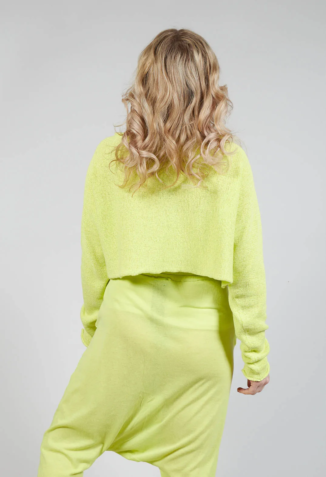 Cropped Jumper with Raw Edges in Sun