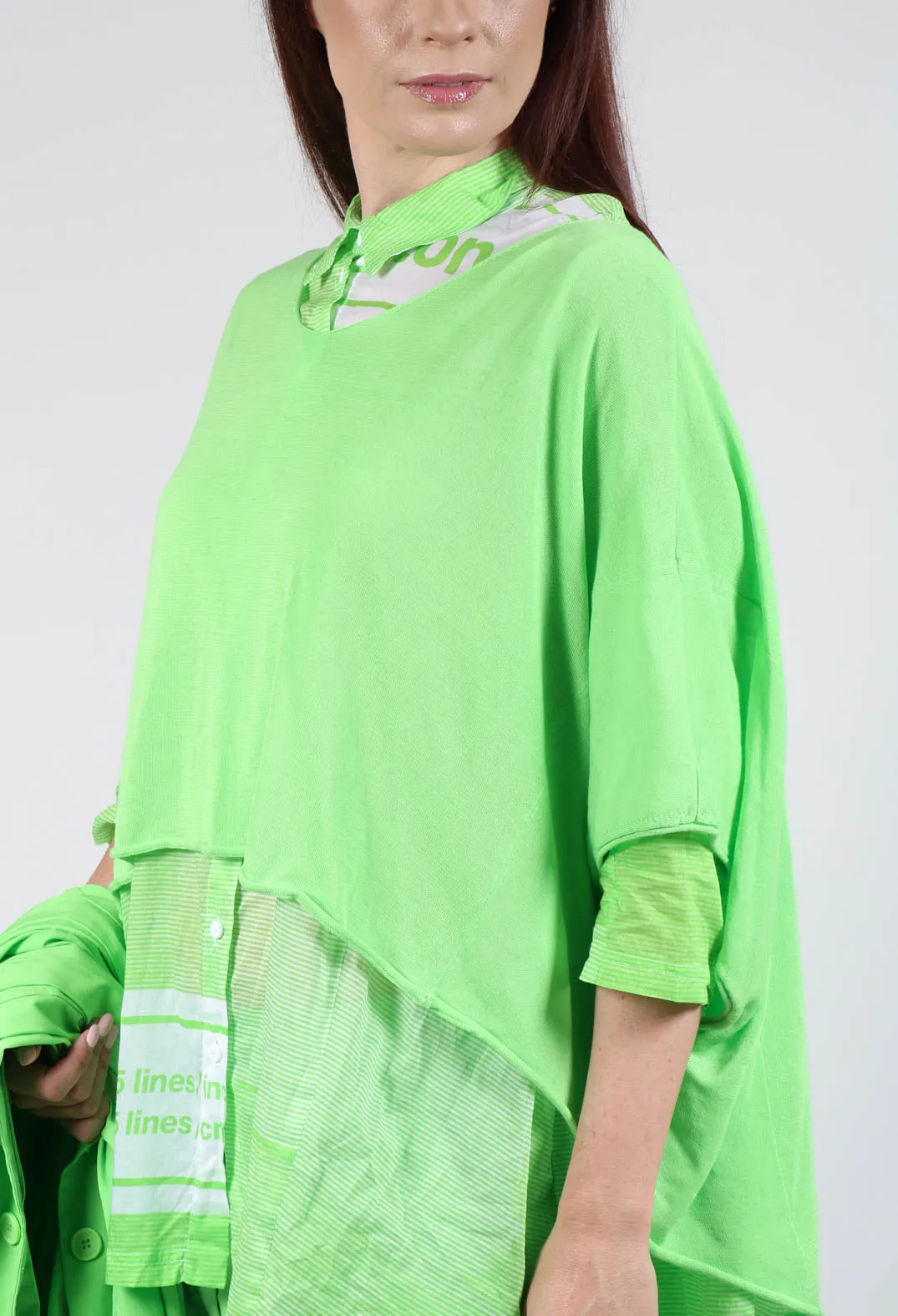 Cropped Lightweight Relaxed Jumper in Lime