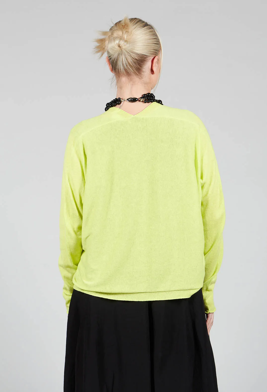 Cropped V Neck Jumper in Sun