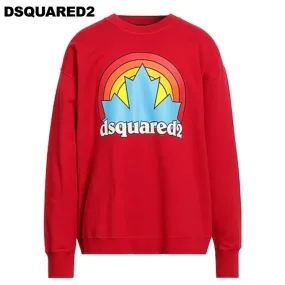 D SQUARED2  |Crew Neck Pullovers Long Sleeves Cotton Logo Luxury