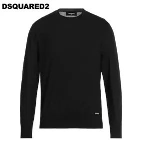 D SQUARED2  |Crew Neck Pullovers Long Sleeves Logo Luxury Sweaters