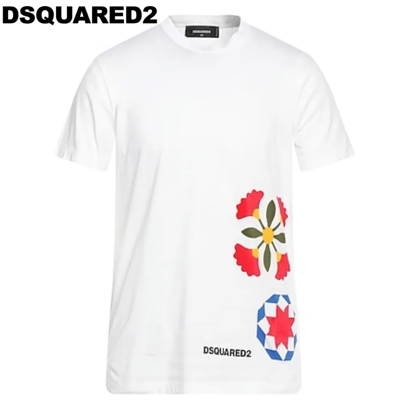 D SQUARED2  |Pullovers Cotton Short Sleeves Logo Luxury T-Shirts