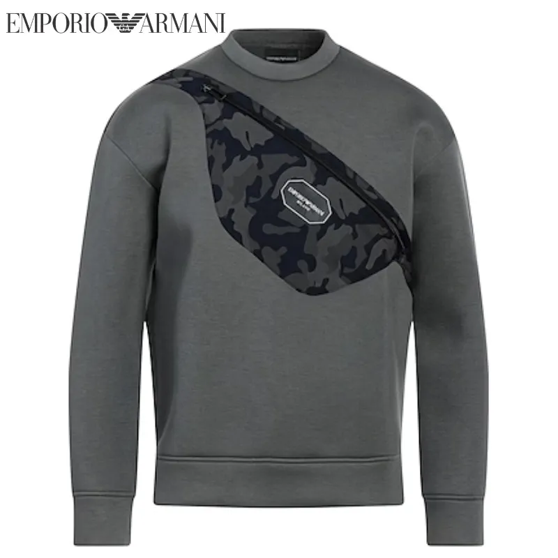 EMPORIO ARMANI  |Crew Neck Pullovers Long Sleeves Logo Sweatshirts