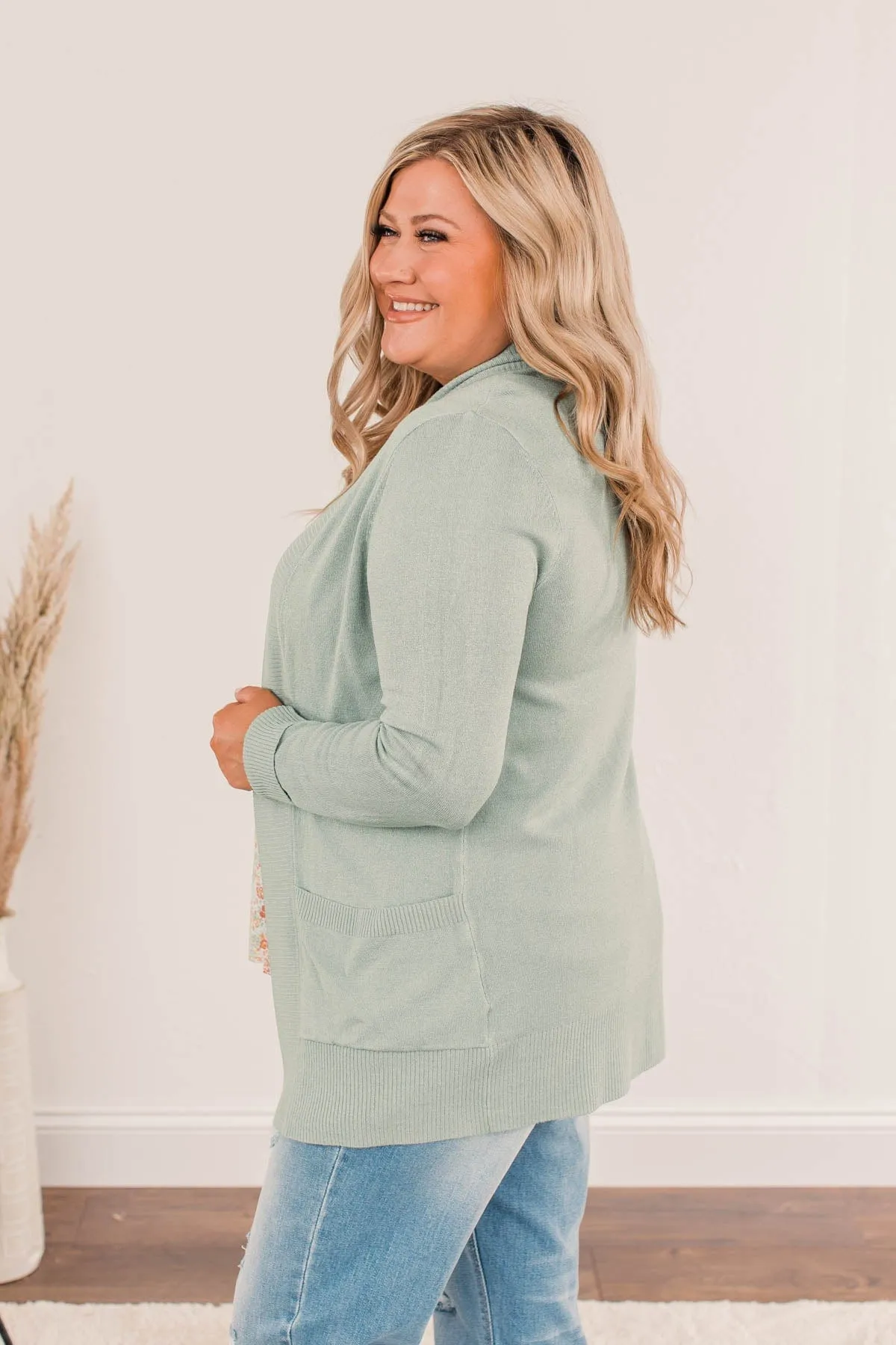 Essential Cardigan- Dusty Sage