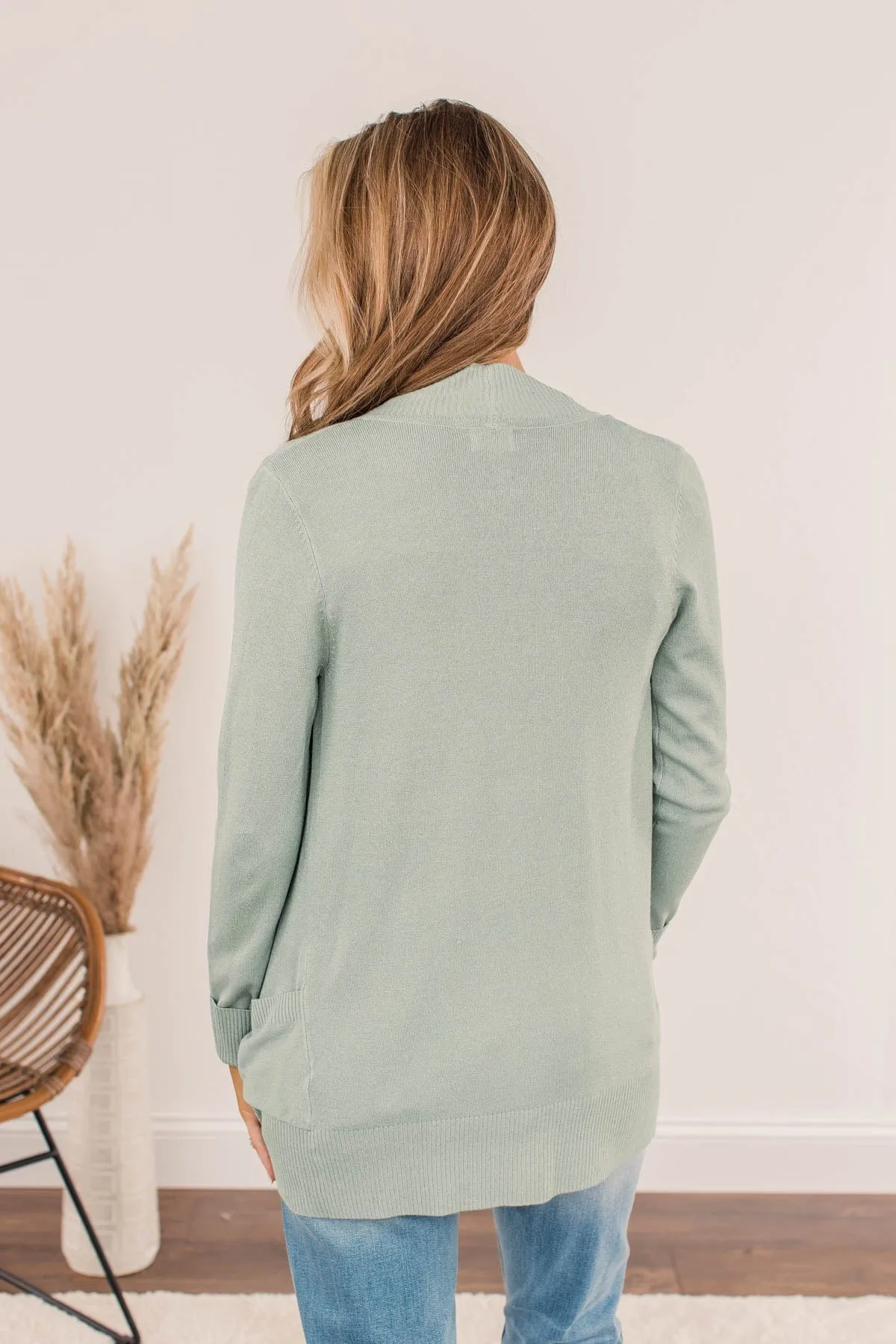 Essential Cardigan- Dusty Sage