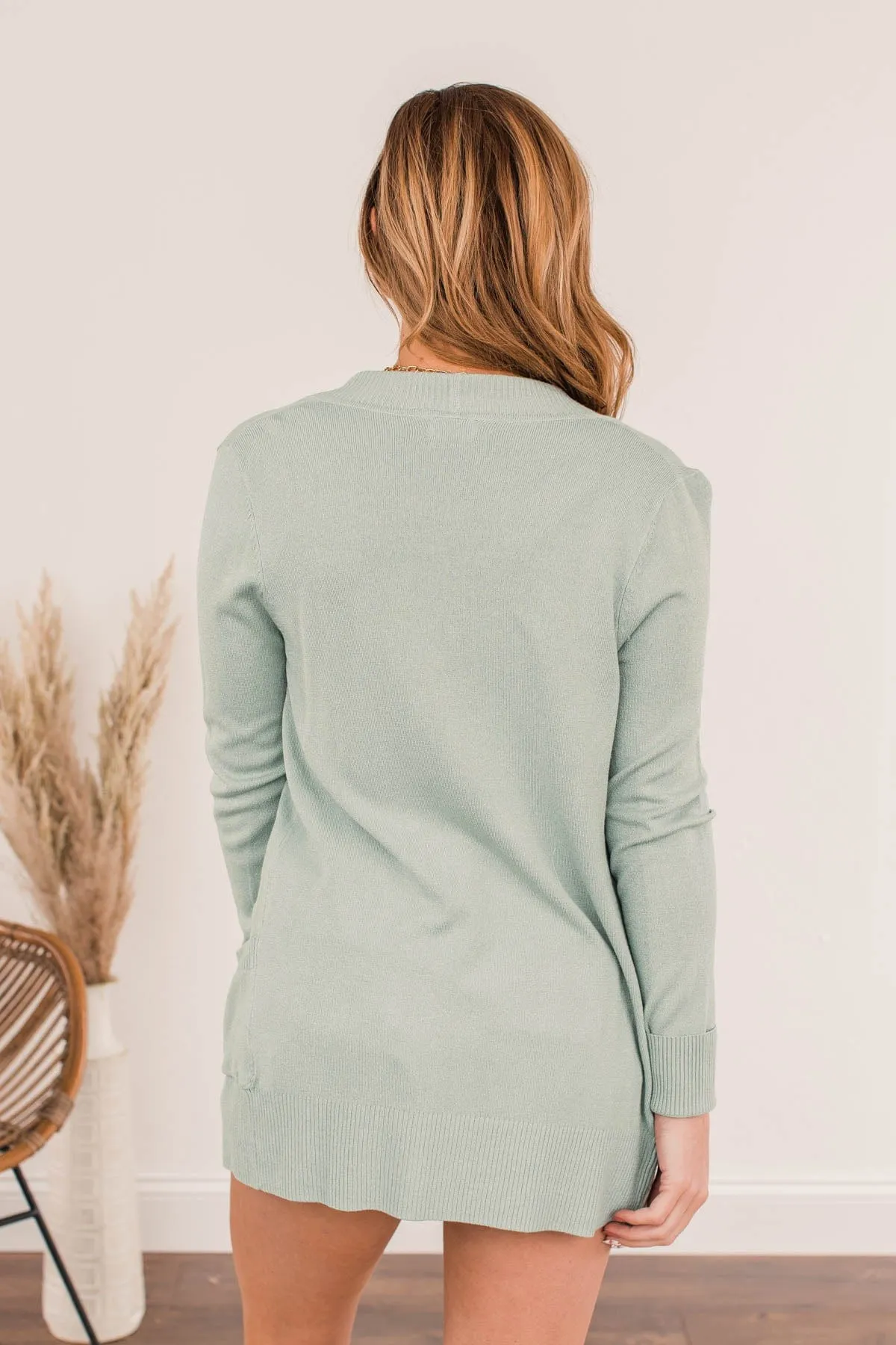 Essential Cardigan- Dusty Sage