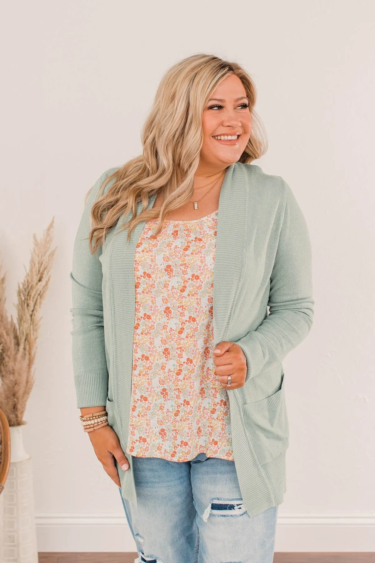 Essential Cardigan- Dusty Sage