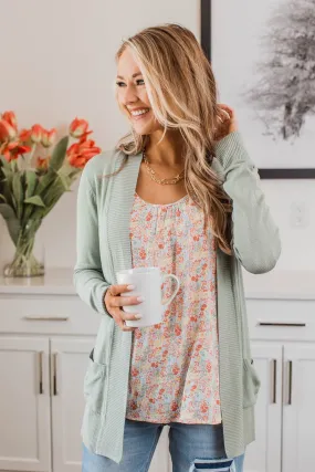 Essential Cardigan- Dusty Sage