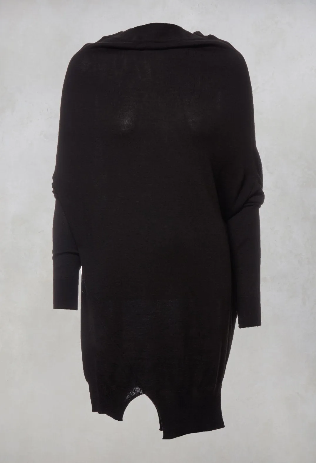 Fine Knit Oversized Jumper in Black