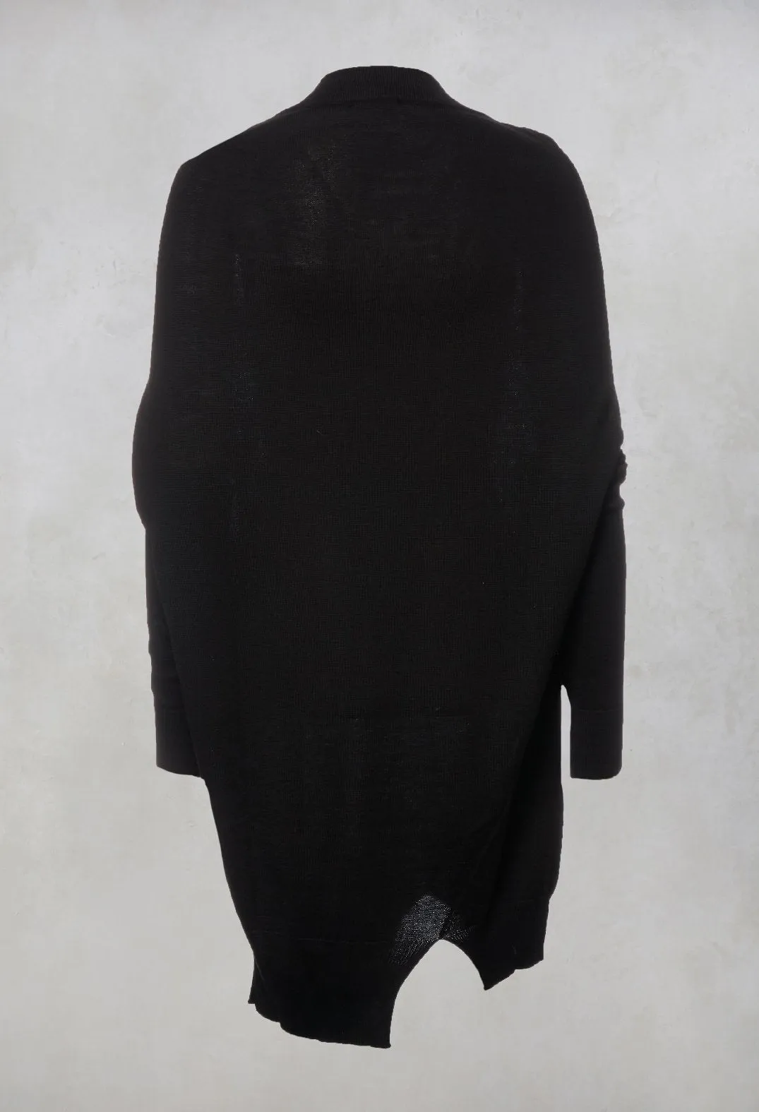 Fine Knit Oversized Jumper in Black