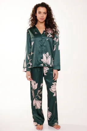 Floral Print Satin Pyjama Set