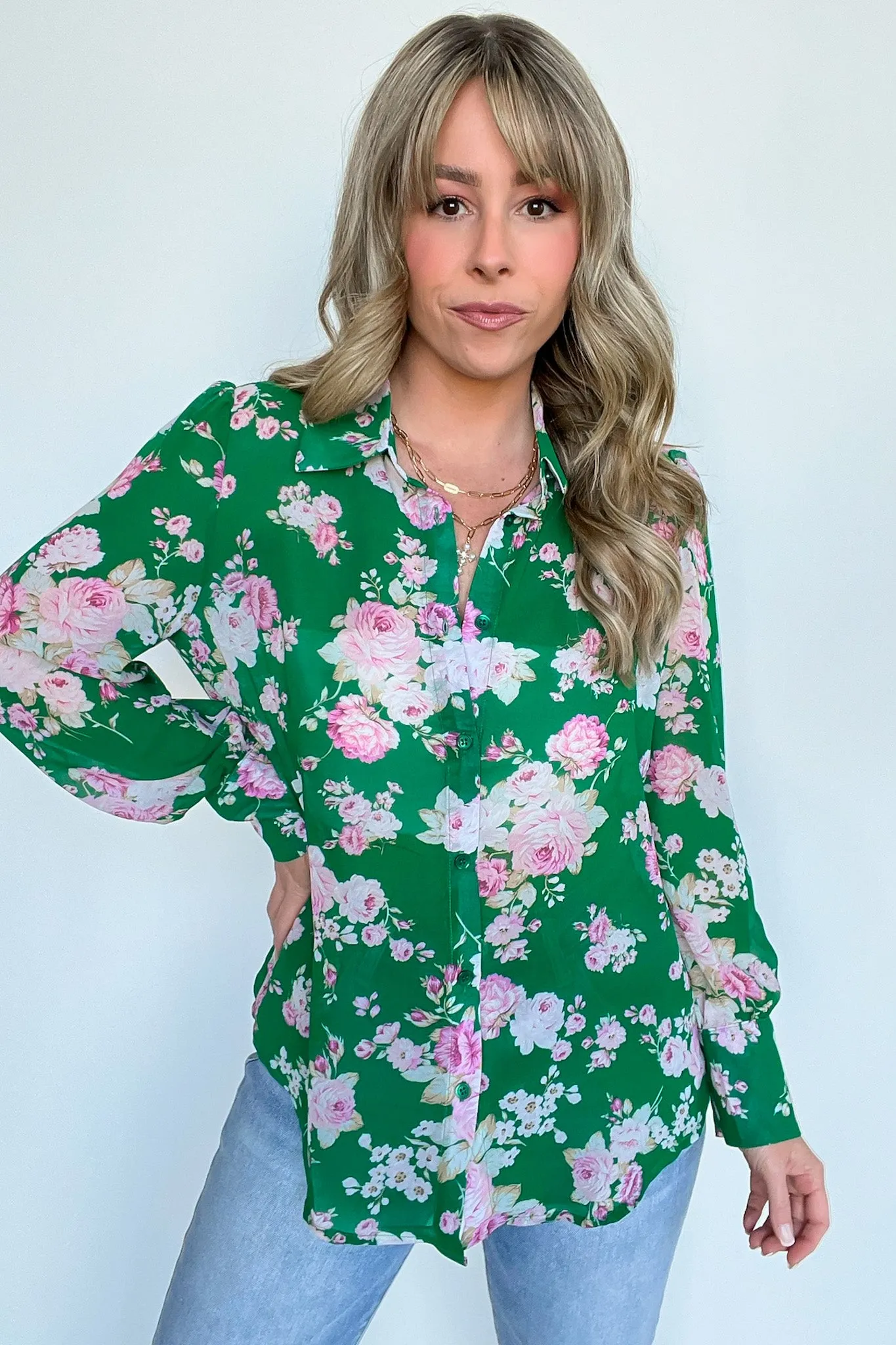 Freshly Floral Button Down Top - FINAL SALE