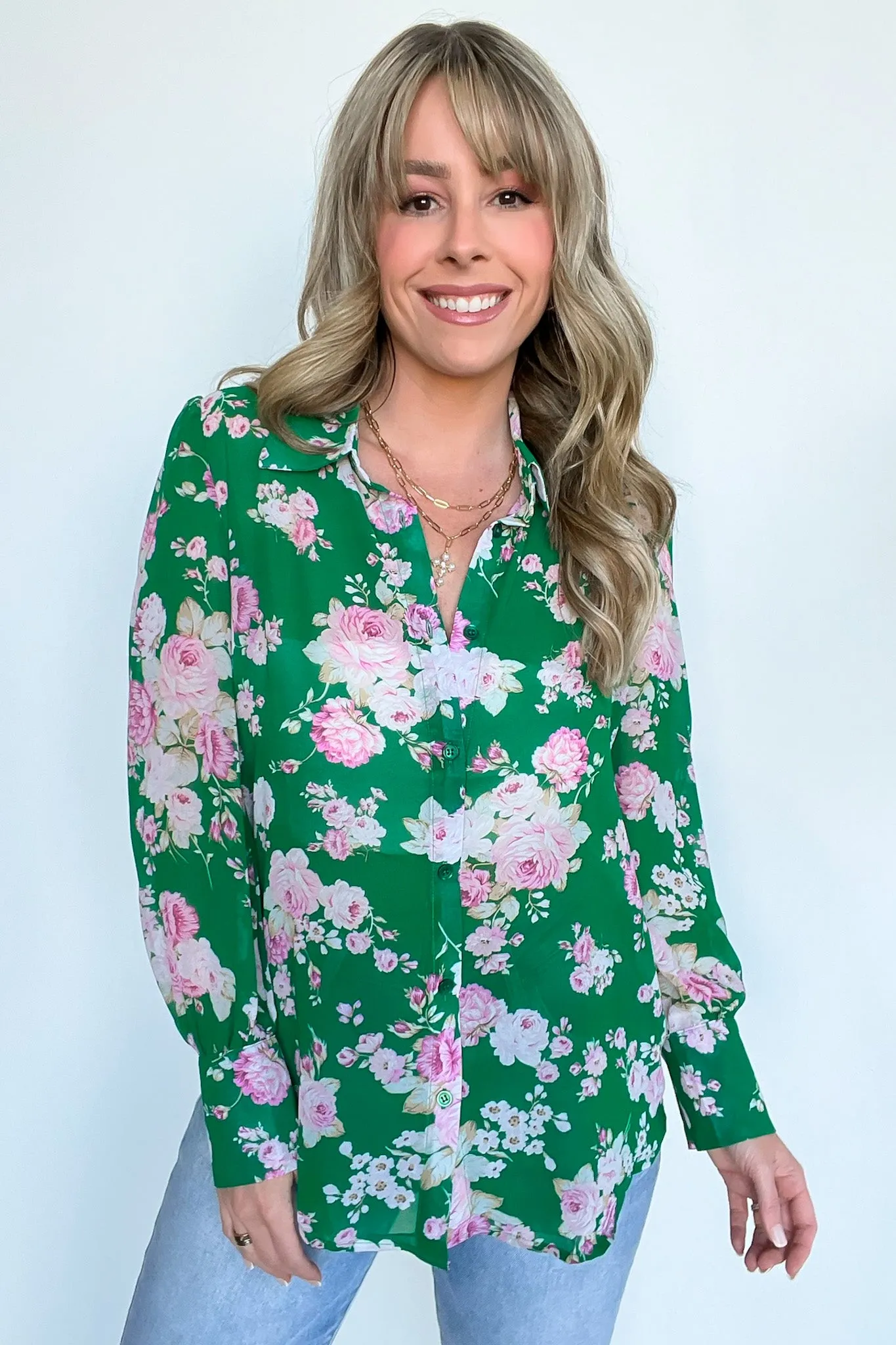 Freshly Floral Button Down Top - FINAL SALE