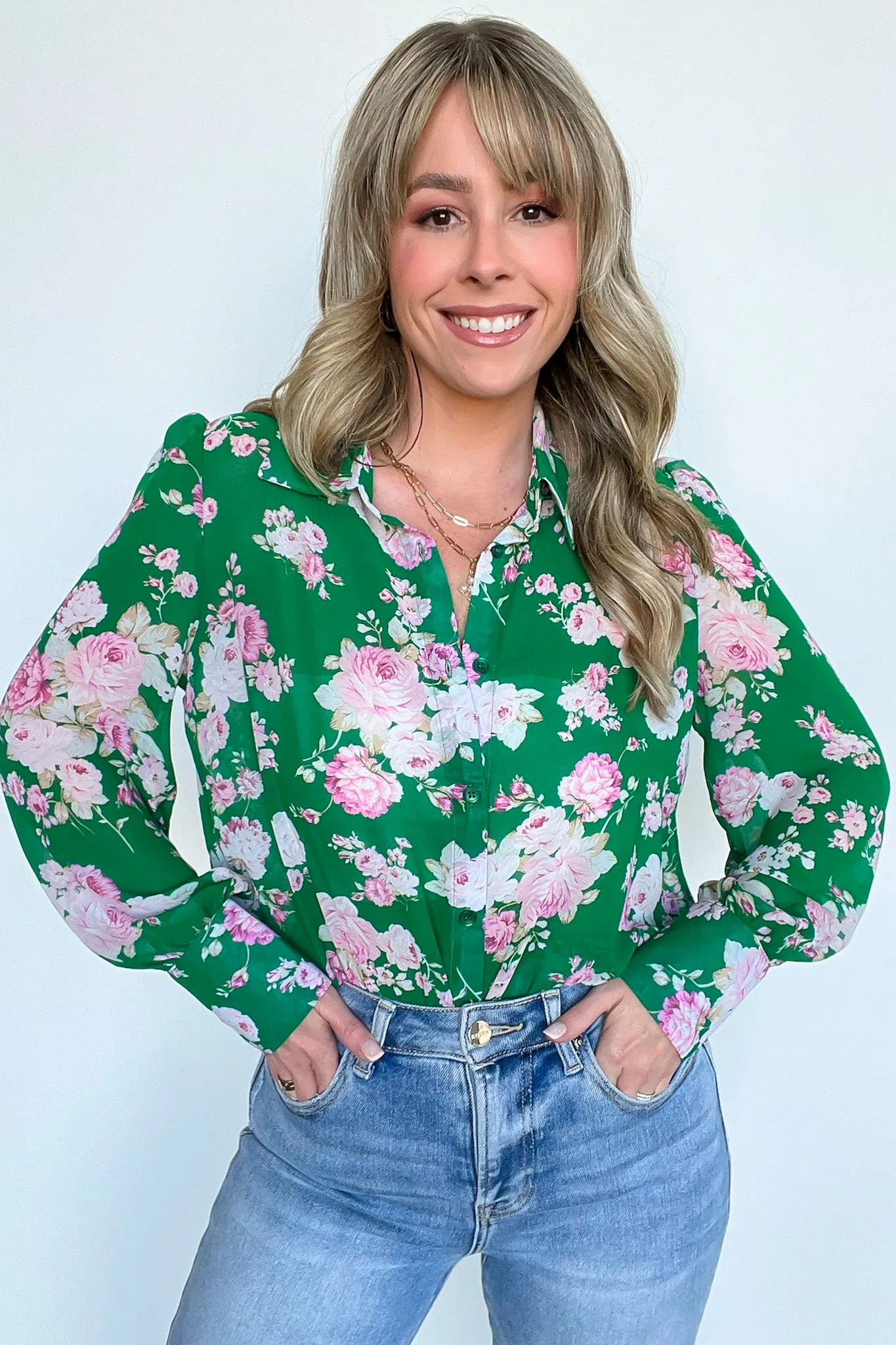 Freshly Floral Button Down Top - FINAL SALE